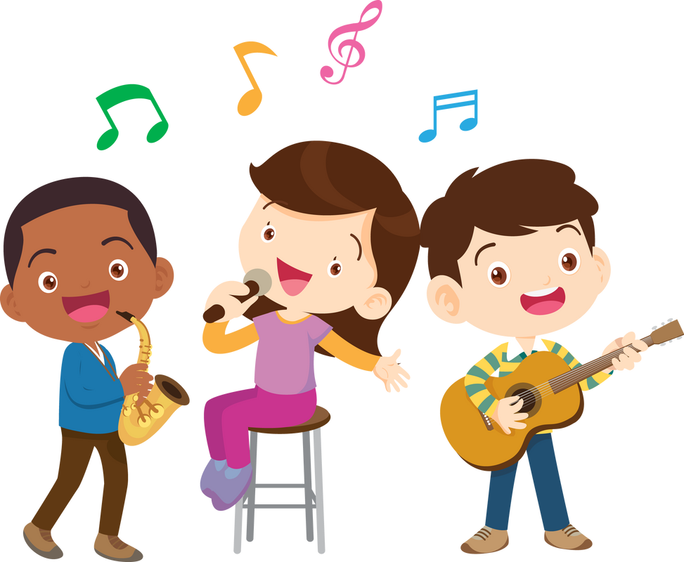 Children sing and Playing Musical instruments music kids